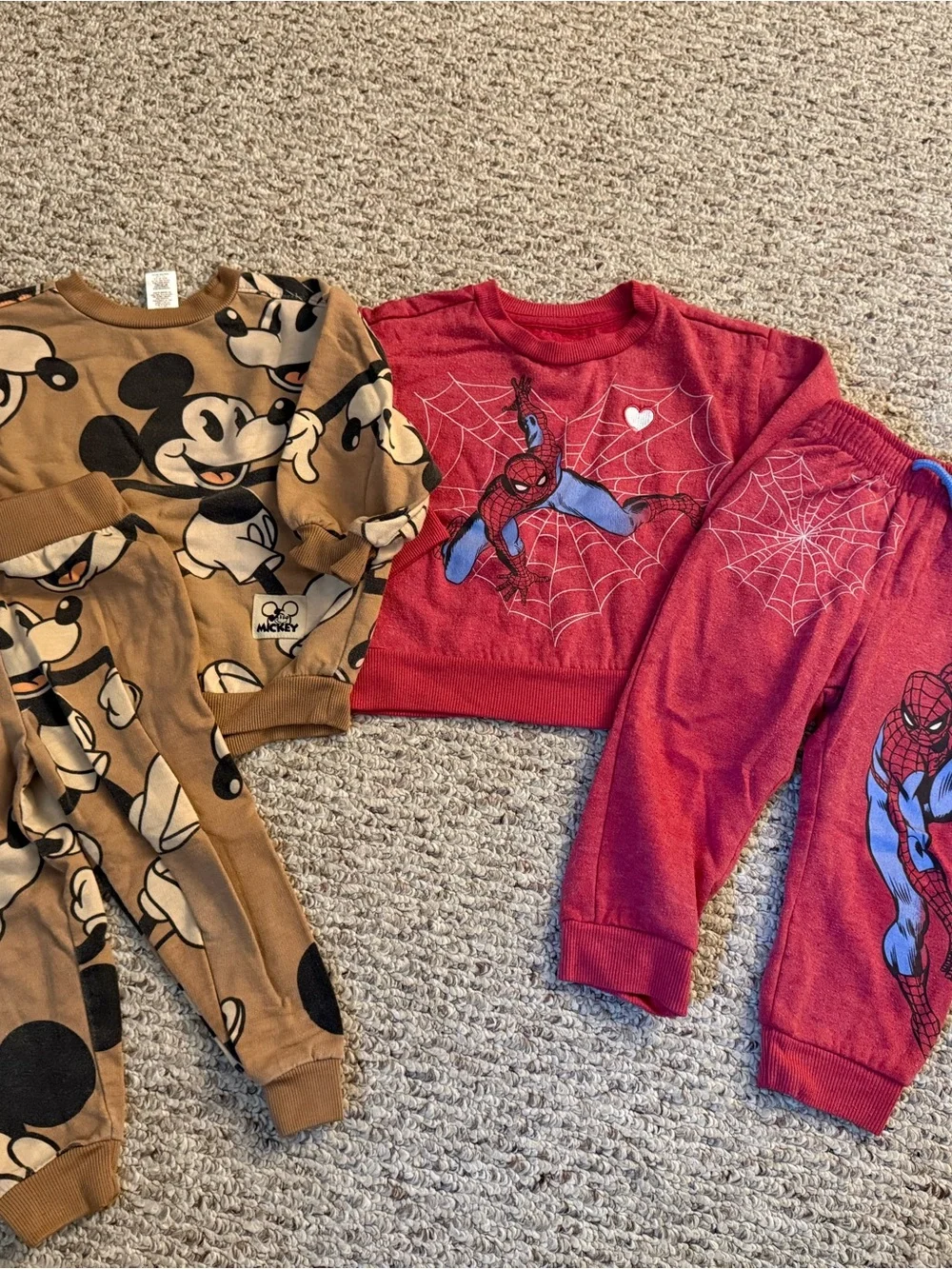 Boys 2T Spiderman Marvel Mickey Mouse Disney Set